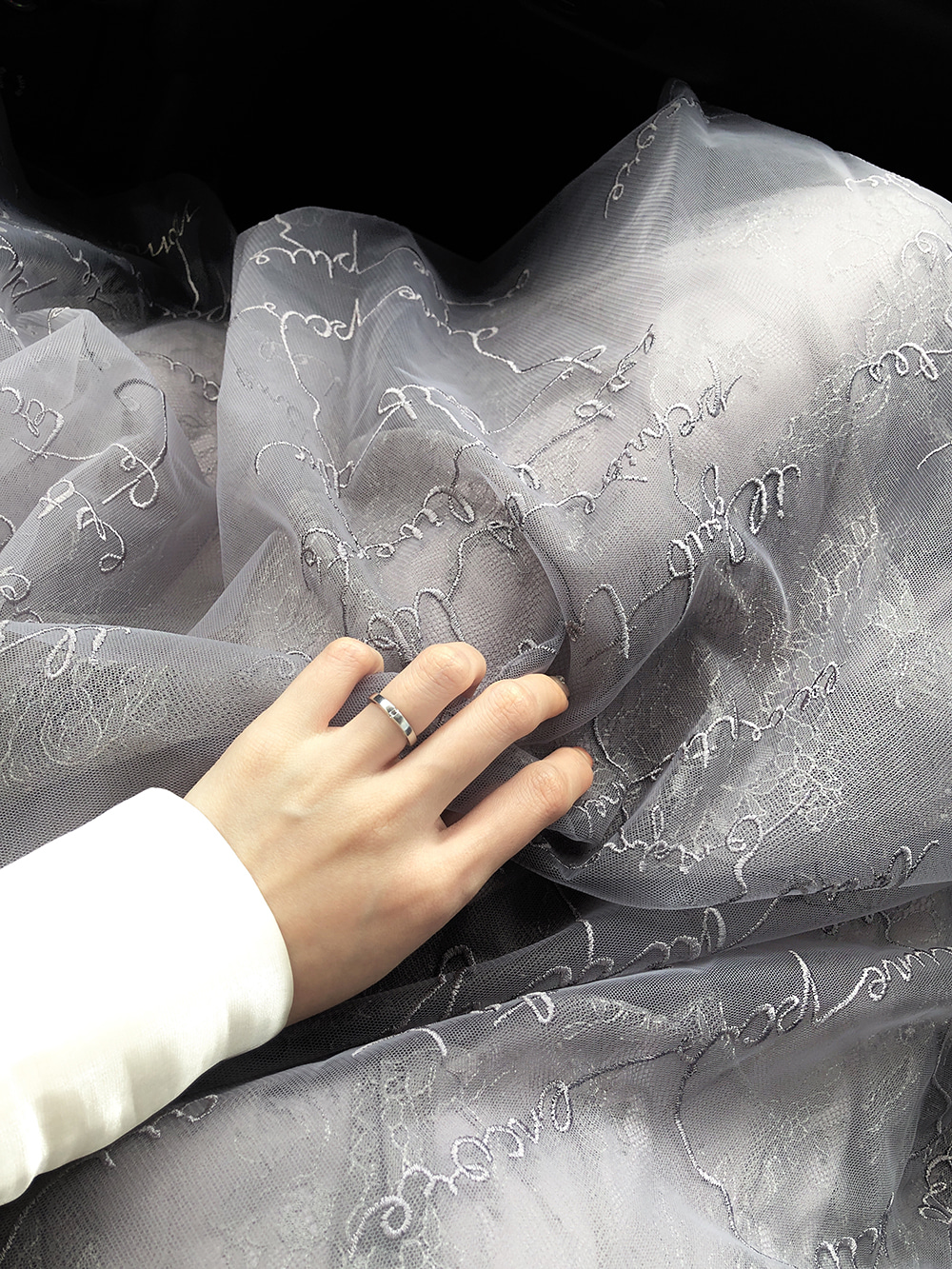 couture lettering tulle